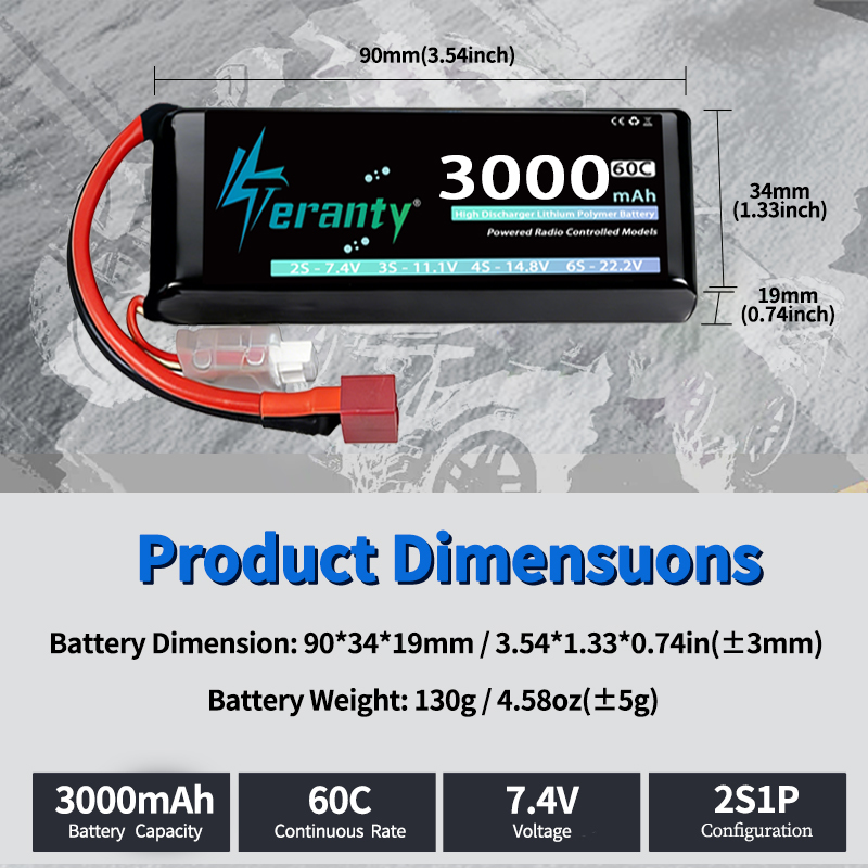 Bateria Lipo TERANTY 2S 3000mA - Drone Lipo Battery avaliação e preço