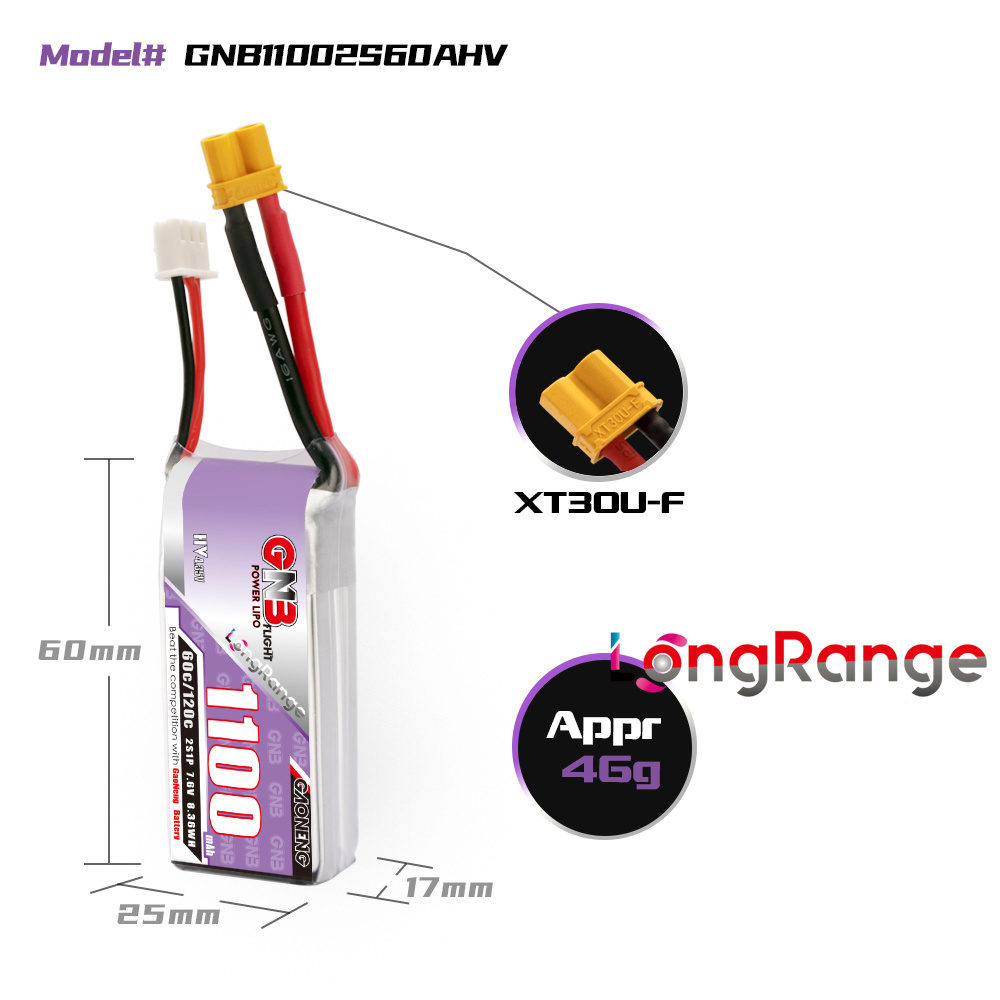 Gbn 1100mah 2S 3S 4S 6S 60c/12 - Drone Lipo Battery avaliação e preço