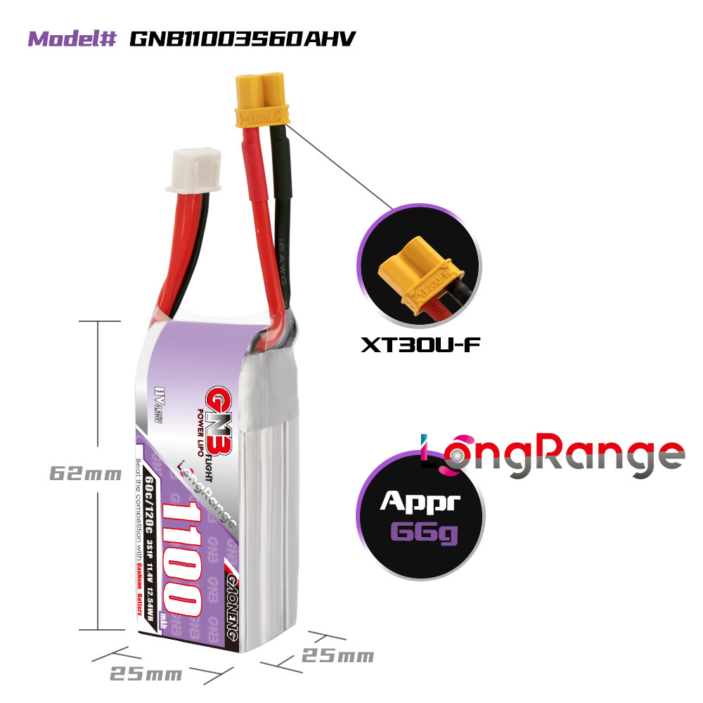 Gbn 1100mah 2S 3S 4S 6S 60c/12 - Drone Lipo Battery avaliação e preço